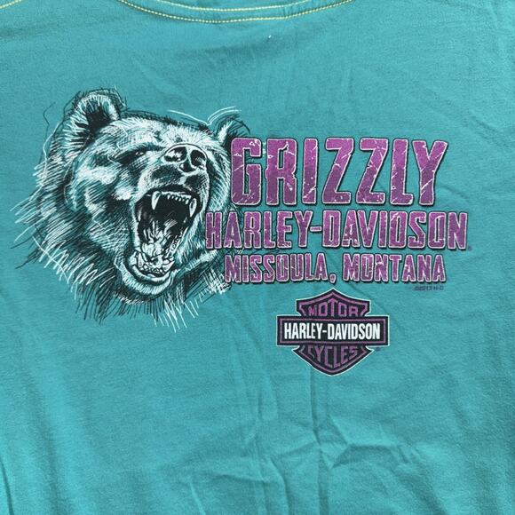 Y2K 2014 Harley Davidson Women’s Real Montana Longsleeve Shirt Size Large - Picture 6 of 6